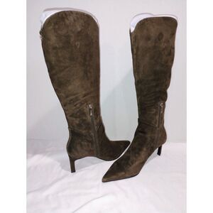 New Guess Palisa Boots Size 9 M Faux Suede Medium Green 2.5 in Heel